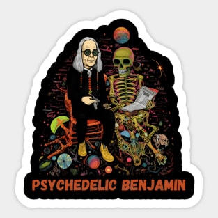 Psychedelic Trippy Benjamin Franklin Sticker